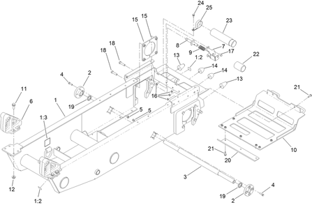 Frame Assembly Diagram and Parts List for 68138G 400000000 - 402099999 Toro Lawn Tractor Accessories