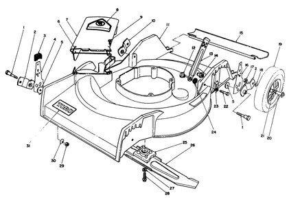 Housing Assembly Diagram and Parts List for 16585 1000001 - 1999999 Toro Lawn Mower