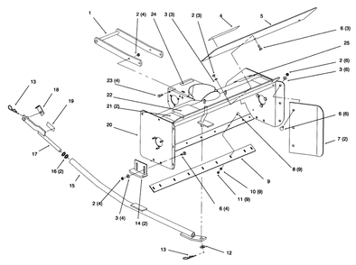 Blower Assembly Diagram and Parts List for 79263 7900001 - 7999999 Toro Lawn Tractor