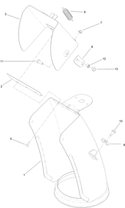 Lower Chute Assembly Diagram and Parts List for 38838 414370817 - 414371069 Toro Snow Blower