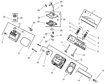 Group 4-Head/Valve/Breather (Model 73470 Only) Diagram and Parts List for 73470 8900001 - 8999999 Toro Lawn Tractor