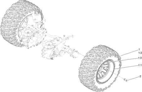 Rear Wheel Assembly Diagram and Parts List for 77290 400000000-410199999 Toro Lawn Tractor