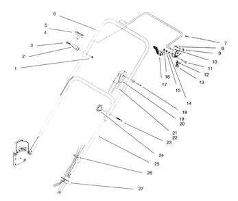 Handle Assembly Diagram and Parts List for 20442 6900001 - 6999999 Toro Lawn Mower