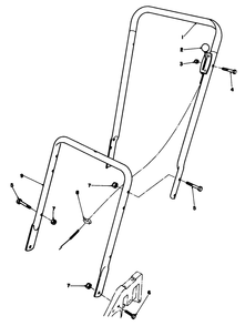 Handle Assembly Diagram and Parts List for 22025 6000001 - 6999999 Toro Lawn Mower