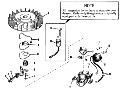 Magneto No. 610689 Diagram and Parts List for 51060 000001 - 099999 Toro Lawn Tractor