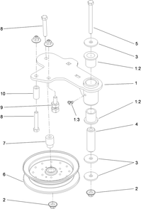 Idler Assembly Diagram and Parts List for 74951 (311000001-311000402)(2011) Toro Lawn Mower