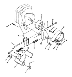 Clutch, Brake And Speed Control Linkage Diagram and Parts List for 73501 39000001 - 39999999 Toro Lawn Tractor