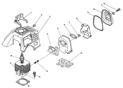 Cylinder & Muffler Assembly Diagram and Parts List for 51642 6000001 - 6999999 Toro Trimmer