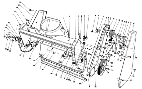Housing Assembly Diagram and Parts List for 38186 3900001 - 3999999 Toro Snow Blower