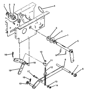 Hydrostatic Lift Linkage Assembly Diagram and Parts List for 73520 4900001 - 4999999 Toro Lawn Tractor