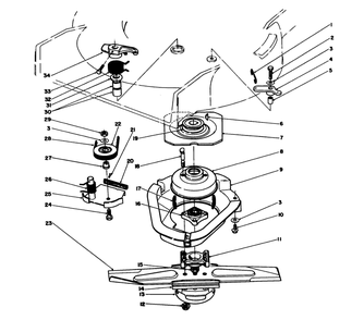 Blade Brake Clutch Assembly Diagram and Parts List for 20107 2000001 - 2999999 Toro Lawn Mower