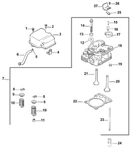 Cylinder Head/Valve & Breather (Model 73449 Only) Diagram and Parts List for 73449 9900001 - 9999999 Toro Lawn Tractor