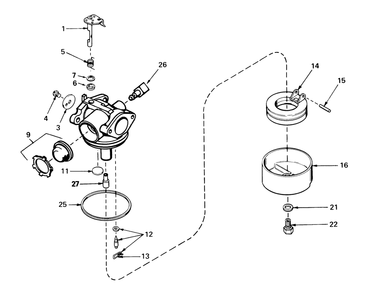 Carburetor Assembly No. 632050a Diagram and Parts List for 16771 4000001 - 4999999 Toro Lawn Mower