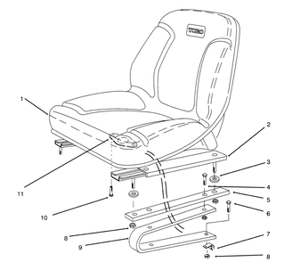 Seat Assembly Diagram and Parts List for 30610 490001 - 499999 Toro Lawn Tractor