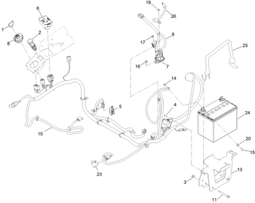Electrical Assembly Diagram and Parts List for 76601 415074044 - 999999999 Toro Lawn Tractor