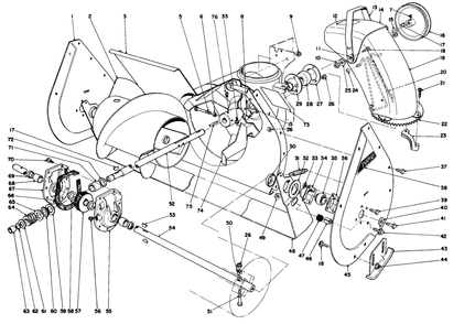 Auger Assembly Diagram and Parts List for 38080 3900001 - 3999999 Toro Snow Blower
