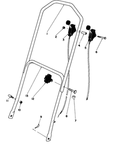 Handle Assembly Diagram and Parts List for 16297C 5000001 - 5999999 Toro Lawn Mower