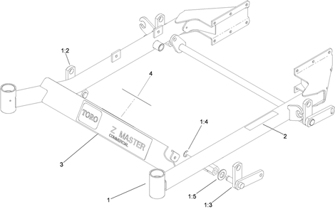 Front Frame Assembly Diagram and Parts List for 74450TE (290000001-290999999)(2009) Toro Lawn Mower