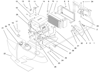 Part Location Diagram of 98-4350 Toro Throttle Control Asm
