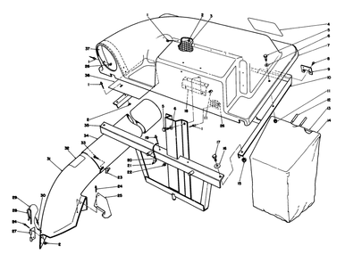Twin Bagger Grass Catcher Model No. 59184 (Optional) Diagram and Parts List for 56175 8000001 - 8999999 Toro Lawn Tractor