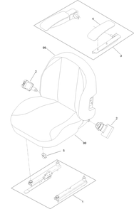 Seat Assembly Diagram and Parts List for 74145 (314000001-314999999)(2014) Toro Lawn Mower
