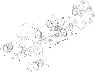 Wheel Pump Drive Assembly Diagram and Parts List for 74280TE (260000001-260999999)(2006) Toro Lawn Tractor