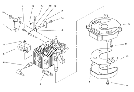 Muffler & Brake Assembly Diagram and Parts List for 20709 8900001 - 89999999 Toro Lawn Mower