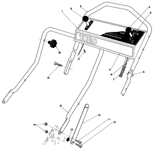 Handle Assembly Diagram and Parts List for 20661 3000001 - 3999999 Toro Lawn Mower