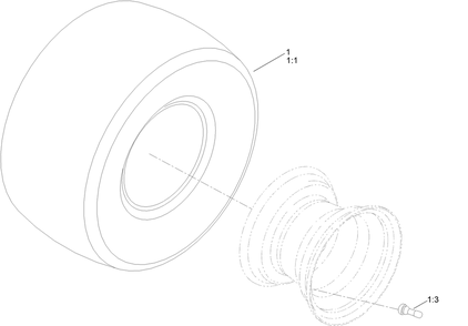 Rear Tire Assembly Diagram and Parts List for 75753 412400000 - 999999999 Toro Lawn Tractor