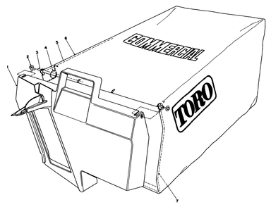 Grass Bag Assembly No. 11-5609 Diagram and Parts List for 22151 2000001 - 2999999 Toro Lawn Mower