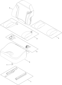 Seat Assembly Diagram and Parts List for 74056TE 409854760-409854775 Toro Lawn Tractor