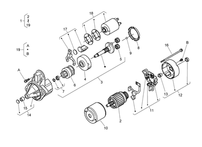 Starter Assembly Diagram and Parts List for 74265TE (270000001-270999999)(2007) Toro Lawn Mower