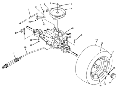 Rear Axle Assembly Diagram and Parts List for 70140 3900001 - 3999999 Toro Lawn Tractor