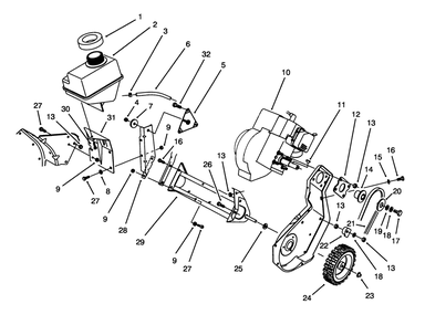 Engine & Frame Assembly Diagram and Parts List for 38190 49000001 - 49999999 Toro Snow Blower