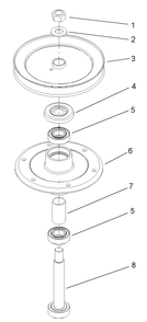 Spindle Housing Assembly 1 Diagram and Parts List for 30261TE (240000001-240999999)(2004) Toro Lawn Mower