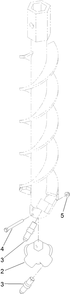 6in Rock Auger Bit Assembly Diagram and Parts List for 22560  Toro Auger