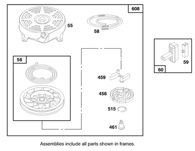 Engine Briggs & Stratton Model 12f802-1750-A1 Diagram and Parts List for 20445 7900001 - 7999999 Toro Lawn Mower