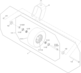 Caster Wheel And Fork Assembly Diagram and Parts List for 74057 400000000 - 416414583 Toro Lawn Tractor