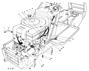 Engine Assembly Diagram and Parts List for 57357 3000001 - 3999999 Toro Lawn Tractor