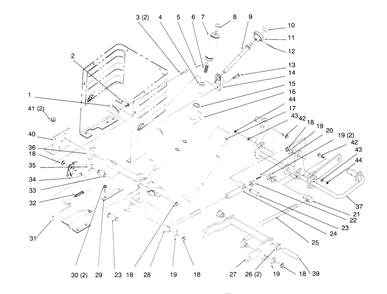 Lift Lever And Height Of Cut Diagram and Parts List for 72042 5900001 - 5900796 Toro Lawn Tractor