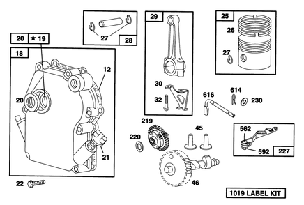 Engine Briggs & Stratton Model 135202-0263-01 Diagram and Parts List for 62924 6900001 - 6999999 Toro Leaf Blower / Vacuum