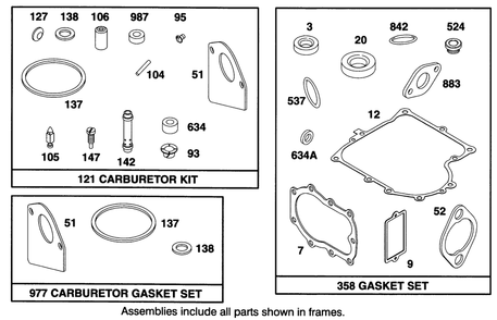 Engine Briggs & Stratton Model 28b707-0122-01 Diagram and Parts List for 70141 49000001 - 49999999 Toro Lawn Tractor