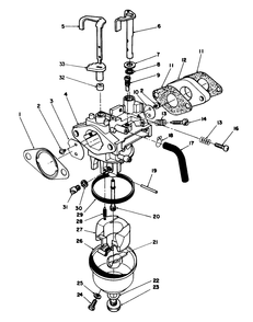 Carburetor Assembly (Model No. Vmh7) Diagram and Parts List for 20624 8000001 - 8999999 Toro Lawn Mower