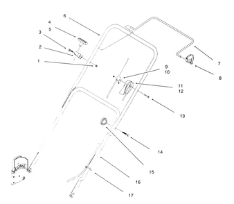 Handle Assembly Diagram and Parts List for 20441 6900001 - 6999999 Toro Lawn Mower