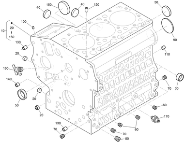 Crankcase Assembly Diagram and Parts List for 72264TE 406427909-406429999 Toro Lawn Mower