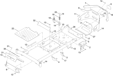 Frame Assembly Diagram and Parts List for 77506 400000000 - 415499999 Toro Lawn Tractor