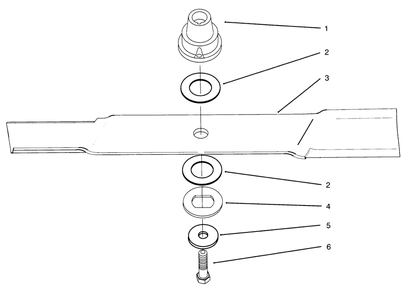Blade Assembly Diagram and Parts List for 21000BC 5900001 - 5999999 Toro Lawn Tractor Accessories