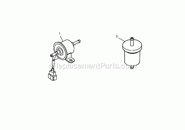 Fuel Pump And Fuel Filter Assemblies Diagram and Parts List for 74265 260000001-260999999 Toro Lawn Mower
