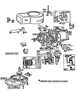 Engine Briggs & Stratton Model No. 110908-1204-01 Diagram and Parts List for 20661 3000001 - 3999999 Toro Lawn Mower