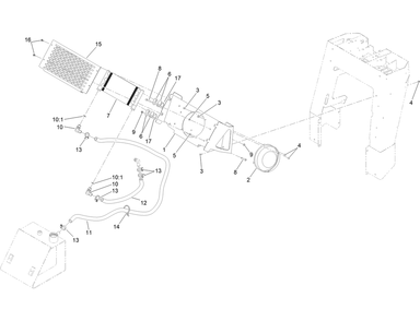 Hydraulic Oil Cooler Assembly Diagram and Parts List for 22972 412400000 - 414860999 Toro Lawn Tractor Accessories